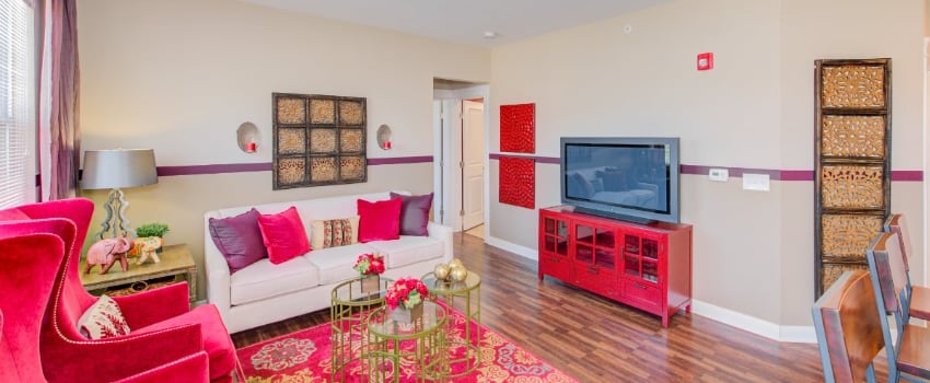 Living room in Zionsville apartment